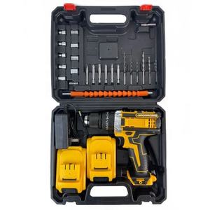 Perceuse à percussion sans fil 21V 35N.m, double vitesse, 10MM, avec deux batteries et 24 accessoires - Product Image 1