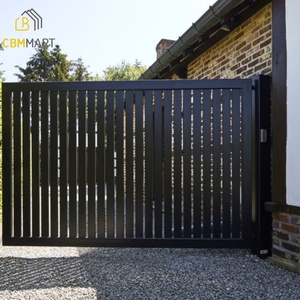 CBMmart House Puertas <span class=keywords><strong>de</strong></span> valla <span class=keywords><strong>de</strong></span> acero <span class=keywords><strong>de</strong></span> lujo Diseño Metal <span class=keywords><strong>Hierro</strong></span> forjado Doble columpio Entrada Puertas negras - Product Image 2