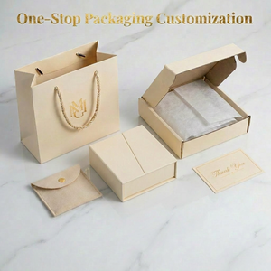 Lujo logotipo personalizado pendiente anillo collar magnético doble puerta abierta papel cartón joyería regalo caja de embalaje - Product Image 4
