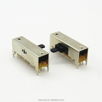 Interrupteur à glissière électronique DPDT à angle droit KD SK63D01 de haute qualité avec poignée à bascule 6P3T plaqué argent pour usage domestique