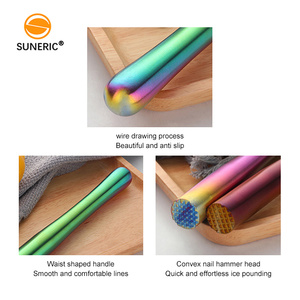 Herramientas de barra, triturador de limonada de acero inoxidable 304 de 22cm para cóctel, Mojito, triturador de limón, trituradora de uvas y frutas, triturador de hielo - Product Image 3