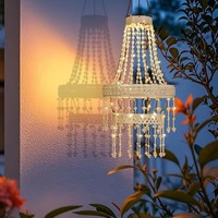 Lampe solaire de style campagnard européen, lustre suspendu étanche pour la décoration de mariage en plein air et de jardin