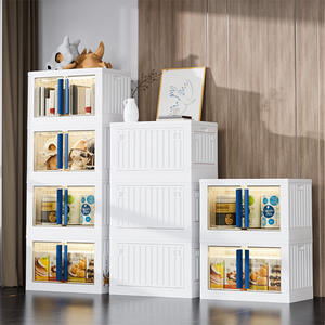 กล่องเก็บของพับได้สไตล์ยุโรปพร้อมประตูพับได้ภาชนะพลาสติก PP สำหรับใส่อาหารในห้องน้ำ - Product Image 2