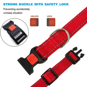 ONESTEP Fabricante al por mayor personalizado ajustable patrón sólido Nylon reflectante perro <span class=keywords><strong>Collar</strong></span> - Product Image 3