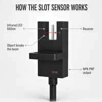 Sensor Fotoelektrik Miniatur SOP-U85 OEM ODM 5mm Saklar Optik Inframerah NPN PNP DC5-24V untuk Mesin Penggulung
