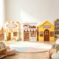 Ensemble de jeux d'imitation personnalisé pour enfants : Maisons de jeu, supermarché, café et maison de poupée – Équipement intérieur pour cafés ludiques et garderies