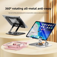 Support de tablette universel rotatif à 360°, pliable et réglable, en métal, pour bureau, portable, rotation à 360°, support de tablette de bureau