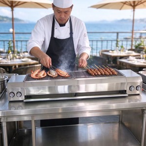 Parrilla de Gas Comercial Moderna de Acero Inoxidable con Quemador Infrarrojo de Cerámica y Dispositivo de Seguridad para Llamas, para Restaurantes y Tiendas de Comida JPX-R180 - Product Image 4