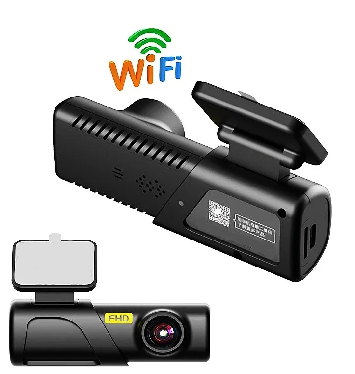 ใหม่ 1080P เครื่องบันทึกการขับขี่ HD WiFi การเชื่อมต่อโทรศัพท์มือถือ USB การติดตั้งแบบไม่ต้องใช้สายไฟ