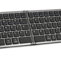 Keyboard Nirkabel Bluetooth 65 Tombol Kustom dengan Touchpad Model Baru, Jangkauan 10 Meter, untuk Laptop atau Desktop, USB K166