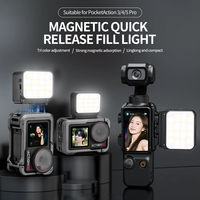 Mini lampe LED magnétique réglable 2800K/6500K, rechargeable par Type C, éclairage auxiliaire pour vlog, compatible DJI Osmo Pocket 3 / 4 / 5