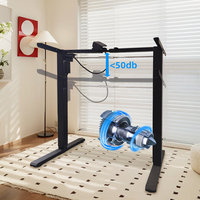 Escritorio Eléctrico Ergonómico Negro de un Solo Motor con Ajuste de Altura Multivelocidad para Oficina en Casa, Mesa Personalizable