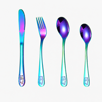 Ensemble de couverts modernes en acier inoxydable motif ours mignon, couteau, cuillère et fourchette, qualité alimentaire, vente en gros
