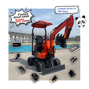 ¡Envío gratis! Mini máquina excavadora de ruedas con motor diésel EPA CE pistas de goma mini accesorio de excavadora de 1,2 toneladas - Product Image 1