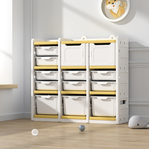 Estantería de plástico de gran capacidad para niños, armario de almacenamiento para niños, librería con estante de juguete, juego de muebles para el hogar escolar - Product Image 2