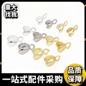 Fermoir en cuivre en forme de cœur pour la fabrication de colliers, électroplaqué sous vide, couleur or et argent, composants de bijoux DIY - Product Image 4