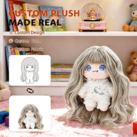 Poupée en peluche personnalisée, douce et mignonne, en coton PP, figurine rembourrée pour filles, cadeau d'anniversaire, échantillon rapide, conception gratuite