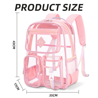 Sacs à dos scolaires en PVC transparent pour enfants, avec logo personnalisé et design imperméable, vente en gros