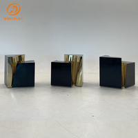 Ensemble de tables basses ou d'appoint rondes contemporaines pour salon, tables basses de luxe en acier inoxydable doré pour la maison