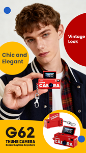 Mini caméra porte-clés G62, enregistrement HD 1080P, <span class=keywords><strong>enregistreur</strong></span> vidéo de poche compact portable, caméra rétro pour enfants - Product Image 4