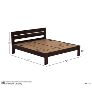 Modern Solid Wood <b>Storage</b> <b>Bed</b> with Lift Up Plywood Panels Dark Brown Platform <b>Bed</b> Frame Solid sheesham wood <b>single</b> - Product Image 5