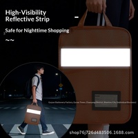 Sac de rangement pour documents de bureau grande capacité avec bande réfléchissante, idéal pour événements et conférences, modèle Space Mesh