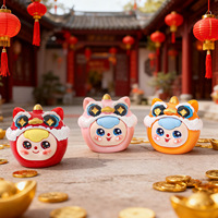 Mini figurines de tête de danse du lion, décorations DIY, boîtes mystère assorties, ornements de bureau en résine, jouets, cadeaux pour enfants