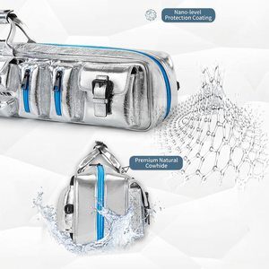 Estuche para Taco de Billar VIBRANT Multi-Bag de Cuero de Primera Calidad, Impermeable, con Capacidad para 3 Culatas y 4 Flechas, Múltiples Accesorios para Taco de Billar de Nueve Bolas - Product Image 3