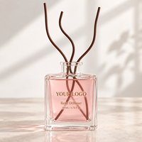 Diffuseur de parfum personnalisé LF avec logo, 200 ml, bâtonnets bruns courbés, parfum floral de rose, longue durée, huile essentielle pour salle de bain, parfum d'intérieur
