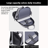 Sac à dos de voyage pour ordinateur portable 15,6 pouces, léger, en tissu Oxford, résistant aux rayures, avec fermeture à code et chargement USB, réfléchissant la nuit