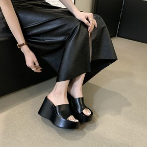 Women's Summer Ins Trendy Casual <b>Slippers</b> Celebrity Super High Heel <b>Wedge</b> Platform Thick Bottom Height Increased Casual - Product Image 6