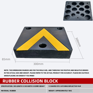 Blocco Paraurti in Gomma Riflettente Nero e Giallo <span class=keywords><strong>Merak</strong></span> FZK-165 500*250*100mm per Parcheggio Camion e Sicurezza - Product Image 4