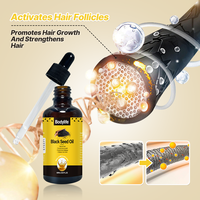 Label pribadi 100% minyak biji hitam organik 60ml minyak esensial murni kulit tubuh perawatan rambut peran cepat minyak esensial pengencang alami