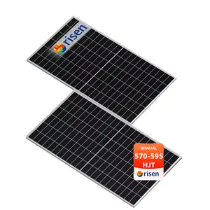 Risen n-type topcon 570w 575w 580w 585w 590w 595w HJT High Efficiency Solar Panels Dual Glass Bifacial Monocrystalline Silicon