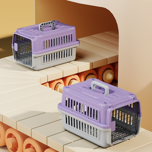 Compagnia aerea con consegna rapida ha approvato una grande cuccia da viaggio in plastica per animali domestici su ruote portabagagli portatili per cani e gatti vendita gabbia - Product Image 5