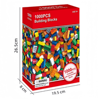 Jeu de briques de construction 500/1000 pièces de peloton de forme mixte briques de couleur classique au hasard bricolage assembler des pièces jouets