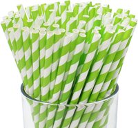 Pailles en papier rayées personnalisées 6x197mm écologiques pour mariages/anniversaires, pailles jetables en vrac pour décorations