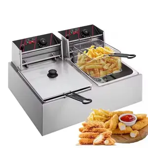 Oil fryer, electric fryer, double oil fryer, commercial electric fryer, constant temperature fryer, chicken and french fry pan