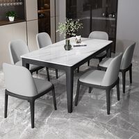 Nouvelle table industrielle moderne de restaurant de cuisine de marbre en bois d'intérieur d'extérieur d'hôtel de conception