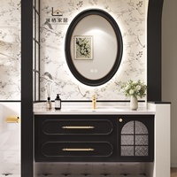Meuble-lavabo de salle de bain moderne modulaire personnalisé, flottant, écologique, finition laquée blanche, en verre et résine, avec éclairage LED
