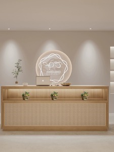 Wabi-sabi tienda de <span class=keywords><strong>ropa</strong></span> para el hogar bar ratán tejido simple japonés <span class=keywords><strong>y</strong></span> coreano mostrador de recepción salón de belleza mostrador de recepción - Product Image 2