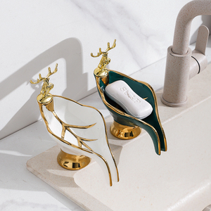 Jabonera Creativa de Cerámica con Forma de Hoja para Baño, Jabonera para el Hogar y Jabonera para Lavandería, Accesorios para Baño y Aseo - Product Image 1