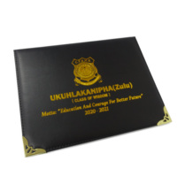 Carpeta de Diploma Personalizada para Regalo Promocional, Cubierta de Cuero PU con Grabado Dorado, Porta Diplomas y Certificados A3/A4