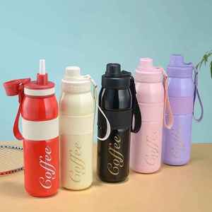 Bouteille d'eau sport isotherme en acier inoxydable 316 avec poignée, double fonction de boisson, anti-fuite, isolation thermique 6-12 heures - Product Image 1