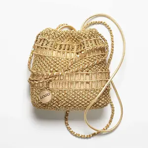 2023设计师定制女式奢华手袋PU编织手袋沙滩编织手工编织袋