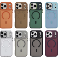 Étui pour 16 Pro Max avec anneau magnétique, TPU+PC, antichoc, style Ins, mat, personnalisable, emballage personnalisé, étui de téléphone portable