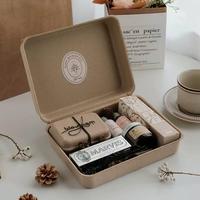 Insert en pulpe moulée pressée à sec, écologique et personnalisable, avec gaufrage, pour coffret cadeau de soins de la peau (crème pour le cou), biodégradable, couleur personnalisée