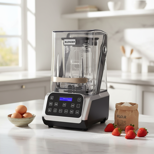 Licuadora Comercial Multifuncional <span class=keywords><strong>de</strong></span> Acero Inoxidable con Aislamiento Acústico, Máquina <span class=keywords><strong>de</strong></span> Hielo Silenciosa <span class=keywords><strong>de</strong></span> 2200W para Tiendas <span class=keywords><strong>de</strong></span> Té con Leche - Product Image 1