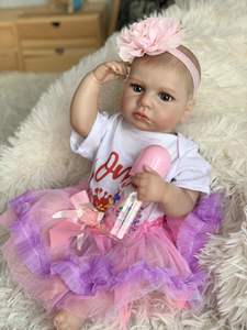 Nuova Bambola Reborn in Silicone Realistico da 18 Pollici, Corpo Intero Morbido, Vestiti in Peluche, Stile Blythe, Giocattolo Fai-da-Te per Bambini e Bambine, <span class=keywords><strong>Era</strong></span> Neonato - Product Image 6