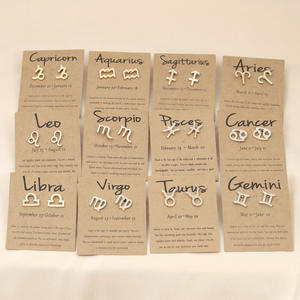 Vente en gros de boucles d'oreilles bijoux fantaisie boucles d'oreilles zodiaque 12 <span class=keywords><strong>horoscope</strong></span> zodiaque plaqué or - Product Image 4